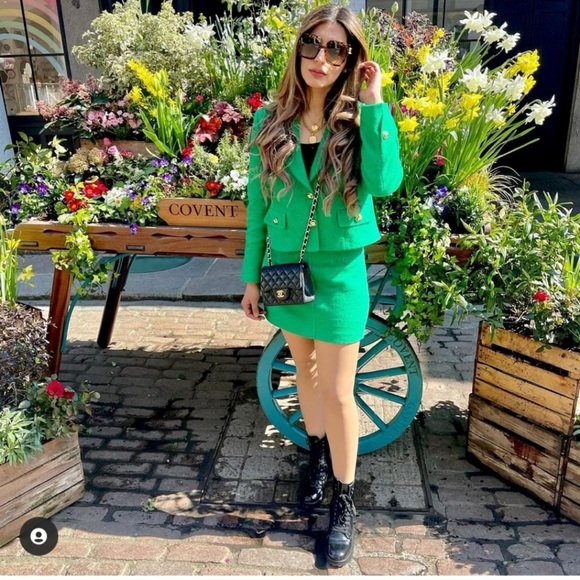 ZARA TEXTURED FITTED CROP BLAZER - Picture 11 of 15